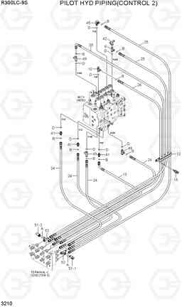 3210 PILOT HYD PIPING(CONTROL 2) R300LC-9S, Hyundai
