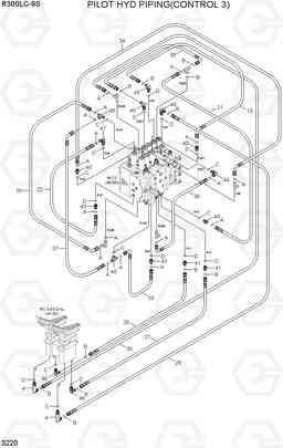 3220 PILOT HYD PIPING(CONTROL 3) R300LC-9S, Hyundai