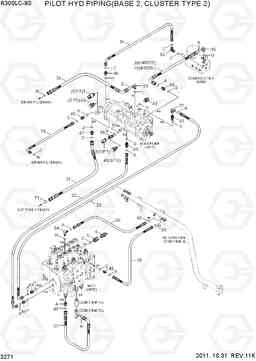 3271 PILOT HYD PIPING(BASE 2, CLUSTER TYPE 2) R300LC-9S, Hyundai