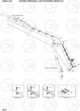 3415 BOOM GREASE LUB SYSTEM(L/REACH) R300LC-9S, Hyundai