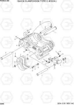 3496 QUICK CLAMP(HOOK TYPE 2, #1024-) R300LC-9S, Hyundai