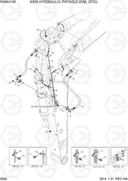 3500 ARM HYDRAULIC PIPING(3.05M, STD) R300LC-9S, Hyundai