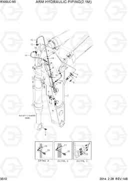 3510 ARM HYDRAULIC PIPING(2.1M) R300LC-9S, Hyundai