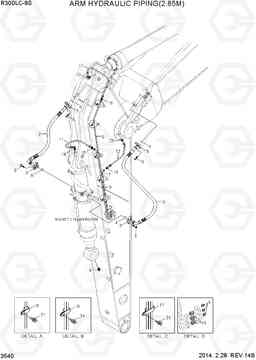 3540 ARM HYDRAULIC PIPING(2.85M) R300LC-9S, Hyundai