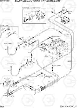 3625 D/ACTING MAIN PIPING KIT 1(#0176-#0189) R300LC-9S, Hyundai