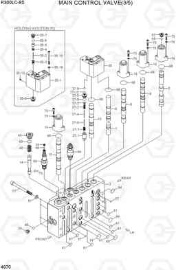 4070 MAIN CONTROL VALVE(3/5, -#1081) R300LC-9S, Hyundai