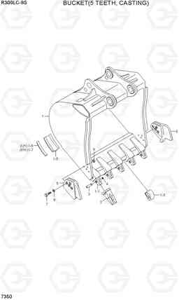 7350 BUCKET(5 TEETH, CASTING) R300LC-9S, Hyundai