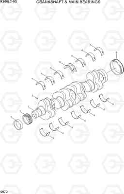 9070 CRANKSHAFT & MAIN BEARINGS R300LC-9S, Hyundai