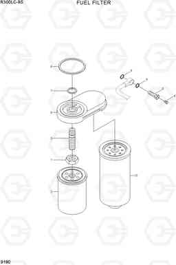 9180 FUEL FILTER R300LC-9S, Hyundai