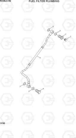 9190 FUEL FILTER PLUMBING R300LC-9S, Hyundai