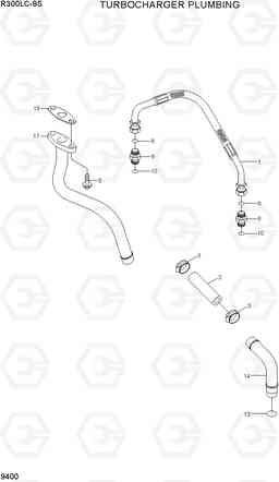 9400 TURBOCHARGER PLUMBING R300LC-9S, Hyundai