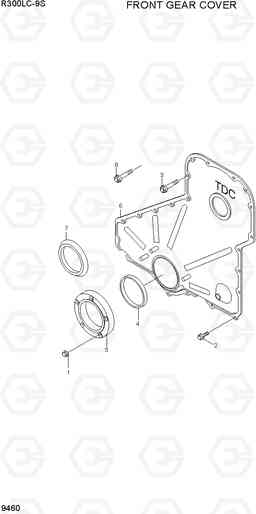 9460 FRONT GEAR COVER R300LC-9S, Hyundai