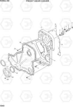 A040 FRONT GEAR COVER R300LC-9S, Hyundai