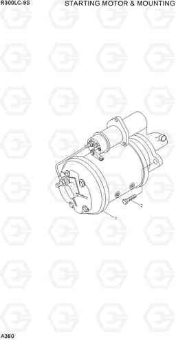 A380 STARTING MOTOR & MOUNTING R300LC-9S, Hyundai