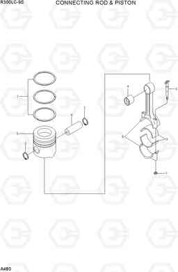 A480 CONNECTING ROD & PISTON R300LC-9S, Hyundai