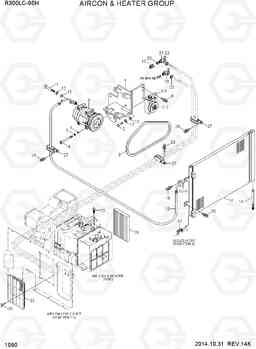 1090 AIRCON & HEATER GROUP R300LC-9SH, Hyundai