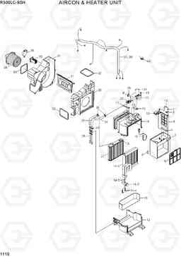 1110 AIR CONDITIONER HEATER UNIT R300LC-9SH, Hyundai