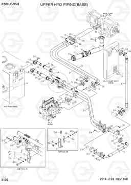 3100 UPPER HYDRAULIC PIPING(BASE) R300LC-9SH, Hyundai