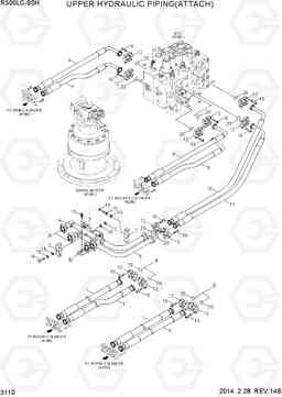 3110 UPPER HYDRAULIC PIPING(ATTACH) R300LC-9SH, Hyundai