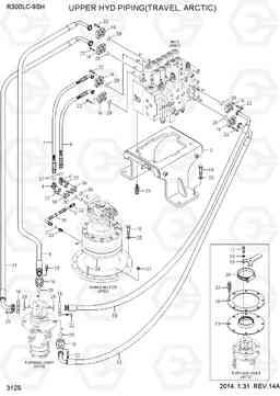 3125 UPPER HYD PIPING(TRAVEL, ARCTIC) R300LC-9SH, Hyundai