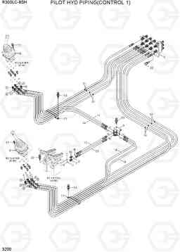 3200 PILOT HYD PIPING(CONTROL 1) R300LC-9SH, Hyundai