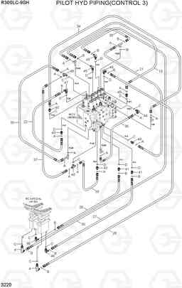 3220 PILOT HYD PIPING(CONTROL 3) R300LC-9SH, Hyundai