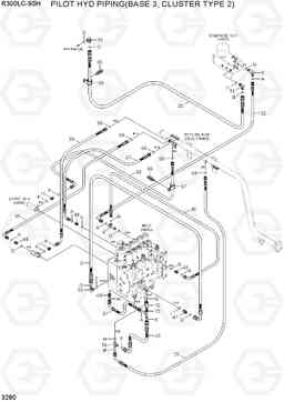 3280 PILOT HYD PIPING(BASE 3, CLUSTER TYPE 2) R300LC-9SH, Hyundai