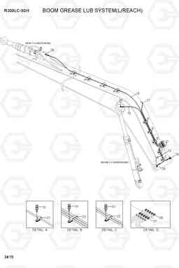 3415 BOOM GREASE LUB SYSTEM(L/REACH) R300LC-9SH, Hyundai