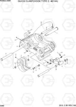 3480 QUICK CLAMP(HOOK TYPE 2, -#0144) R300LC-9SH, Hyundai