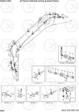 3640 ATTACH PIPING KIT(S & D/ACTING) R300LC-9SH, Hyundai