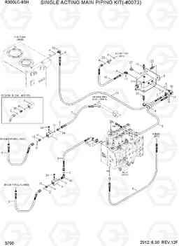 3700 SINGLE ACTING MAIN PIPING KIT(-#0073) R300LC-9SH, Hyundai