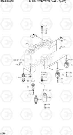 4080 MAIN CONTROL VALVE(4/5, -#0164) R300LC-9SH, Hyundai