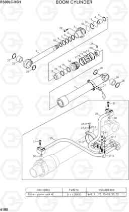 4180 BOOM CYLINDER R300LC-9SH, Hyundai