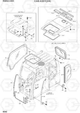 6040 CAB ASSY(3/4) R300LC-9SH, Hyundai