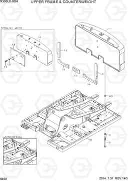 6400 UPPER FRAME & COUNTERWEIGHT R300LC-9SH, Hyundai