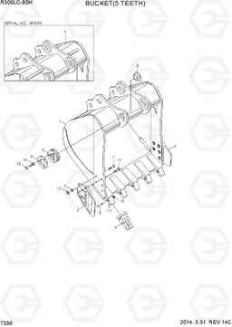 7330 BUCKET(5 TEETH) R300LC-9SH, Hyundai