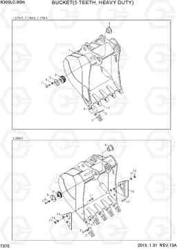 7370 BUCKET(5 TEETH, HEAVY DUTY) R300LC-9SH, Hyundai