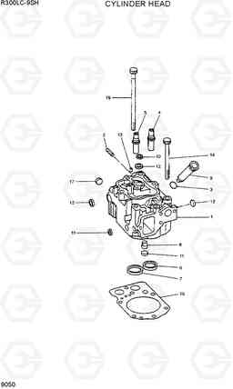 9050 CYLINDER HEAD R300LC-9SH, Hyundai