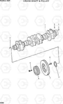 9080 CRANK SHAFT & PULLEY R300LC-9SH, Hyundai