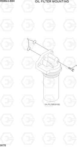 9170 OIL FILTER MOUNTING R300LC-9SH, Hyundai