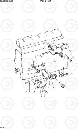 9230 OIL LINE R300LC-9SH, Hyundai