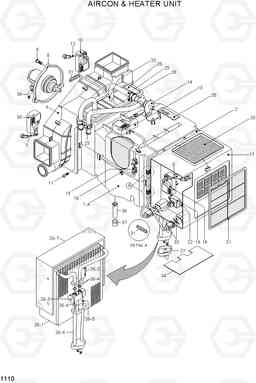 1110 AIRCON & HEATER UNIT(-#1043) R305LC-7, Hyundai