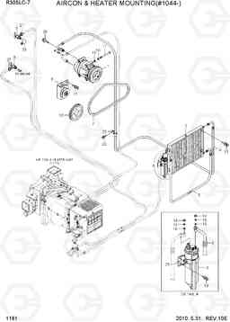 1161 AIRCON & HEATER MOUNTING(AUTO, #1044-) R305LC-7, Hyundai