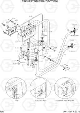 1200 PRE HEATING GROUP(OPTION) R305LC-7, Hyundai