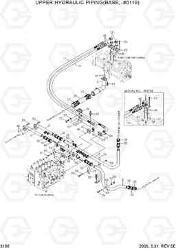 3100 UPPER HYDRAULIC PIPING(BASE, -#0119) R305LC-7, Hyundai