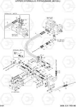 3101 UPPER HYDRAULIC PIPING(BASE, #0120-) R305LC-7, Hyundai