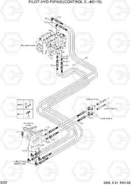 3220 PILOT HYD PIPING(CONTROL 3, -#0119) R305LC-7, Hyundai