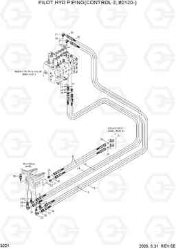 3221 PILOT HYD PIPING(CONTROL 3, #0120-) R305LC-7, Hyundai