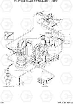 3230 PILOT HYDRAULIC PIPING(BASE 1, -#0119) R305LC-7, Hyundai