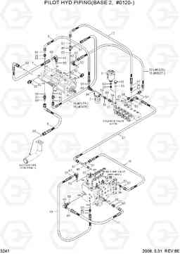 3241 PILOT HYDRAULIC PIPING(BASE 2, #0120-) R305LC-7, Hyundai